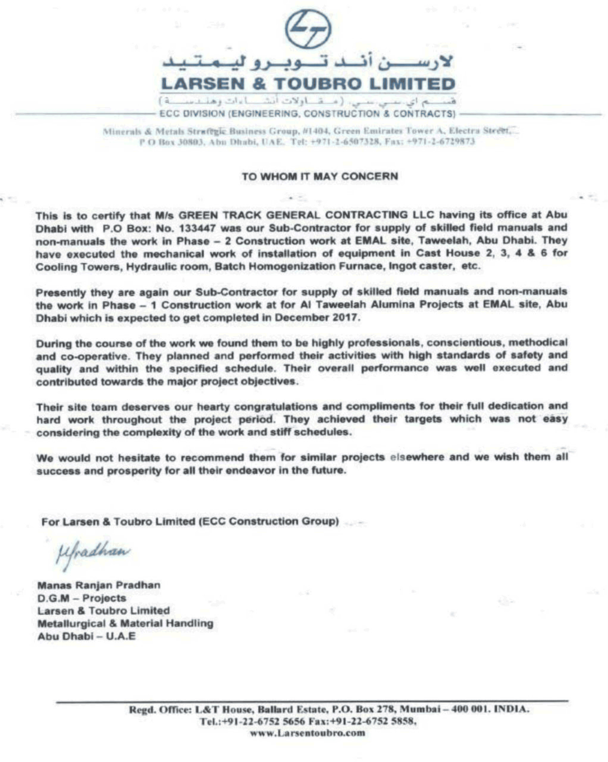 Certificate of Appreciation